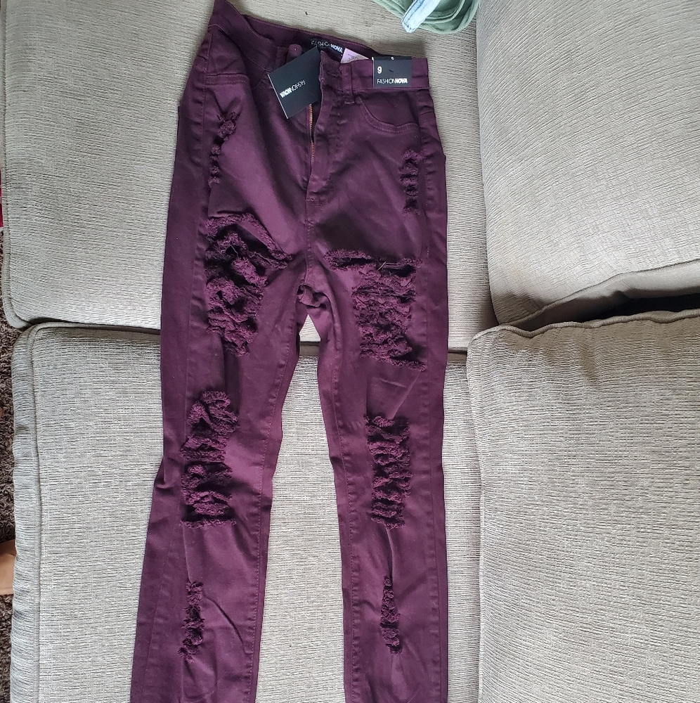 Burgundy Jeans